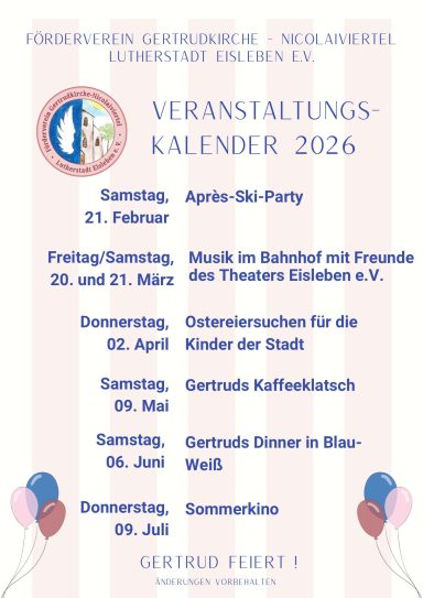 Unsere geplanten Veranstaltungen 2026